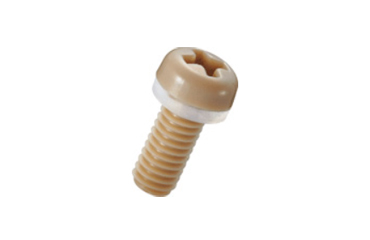 ピーク(樹脂製) ナベ頭セムス小ねじ P＝1 (シリコンゴム平座金組込)(PE-0000-SR)